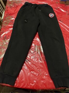 Canada Goose Huron Men’s Black Jogger Pants Tapered Drawstring Pockets Sz XXL